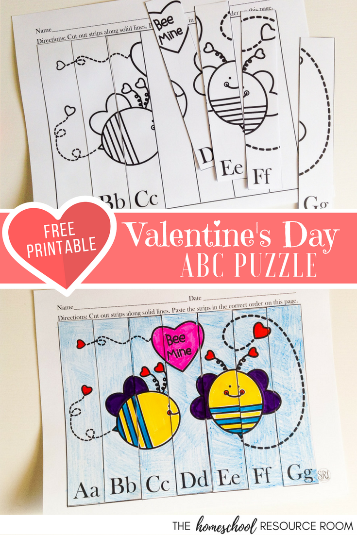Valentine's Day Free Printable Preschool ABC Puzzle!