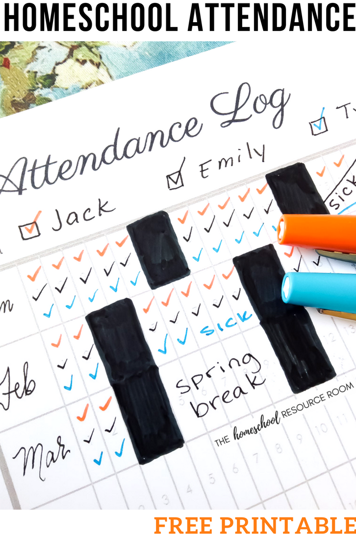 Homeschool Attendance Record Free Printable Attendance Log