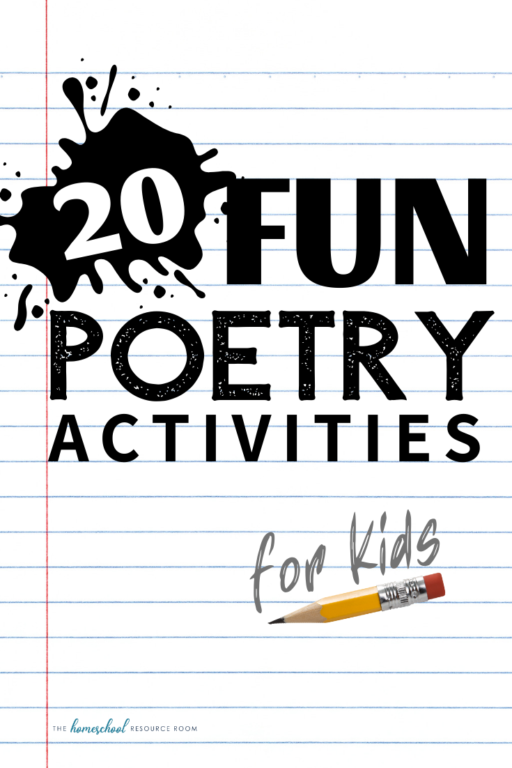20 FUN poetry activities for kids of all ages! Great ideas for teaching poetry. Thoughtful and engaging activities to help kids understand poetry, play with words, and write their own poems! #poetry #languagearts #poetryforkids