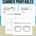 Summer printables and library reading challenge