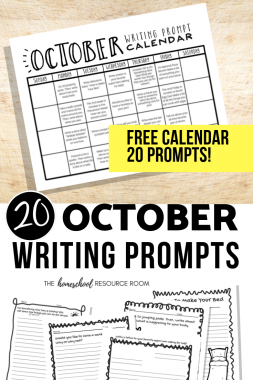 October Writing Prompts: FREE Printable Calendar - The Homeschool ...