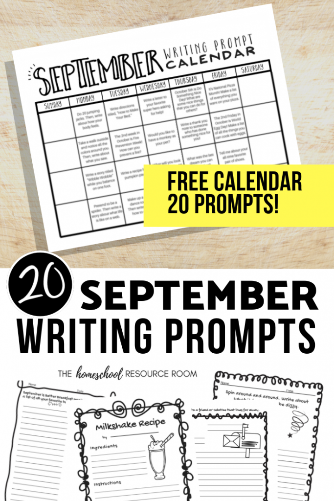September Writing Prompts: Free Calendar with 20 Prompts! - The ...