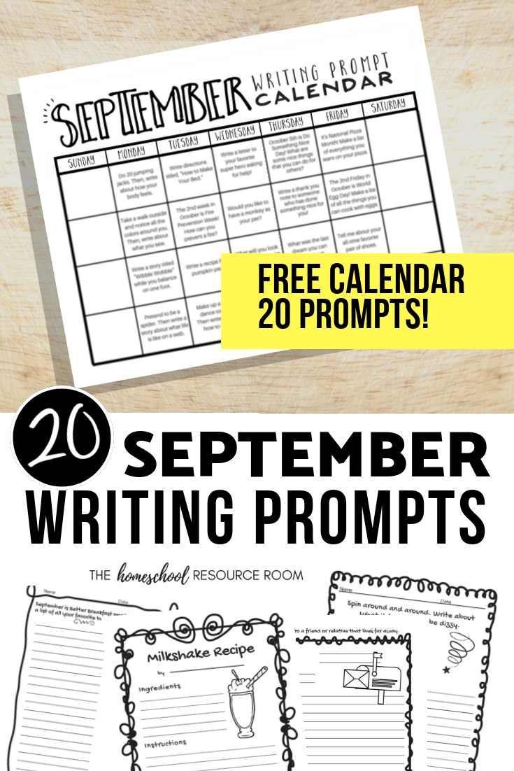 September Writing Prompts: Free Calendar with 20 Prompts! - The ...