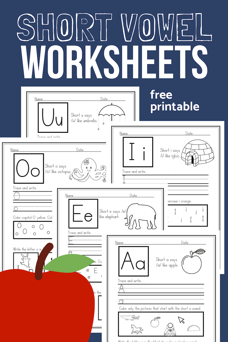 Short Vowel Worksheets Sample Pack For Cvc Phonics Practice The Homeschool Resource Room