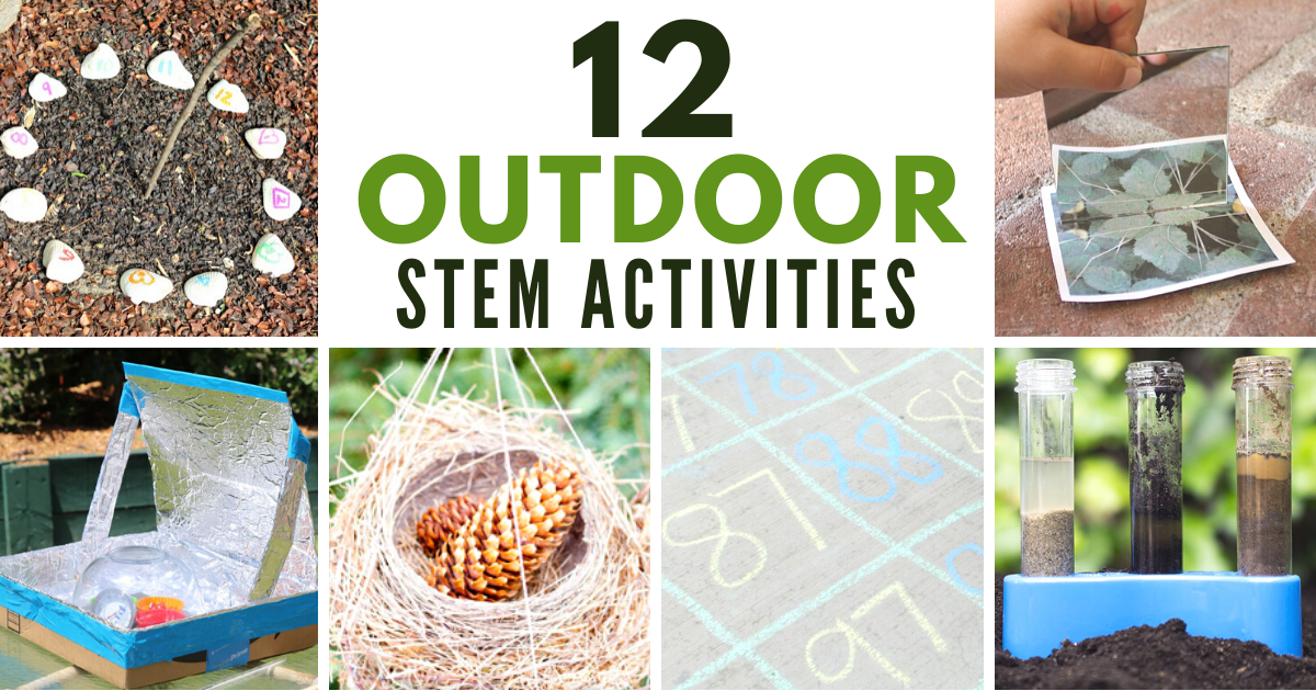 12 fantastic outdoor STEM activities for hands-on fun and learning in the summer! Screen free summer activities. #stem #summer #summerschool #stemeducation #getoutside