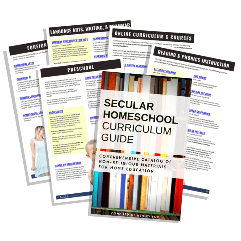 Secular Homeschool Curriculum Guide copy