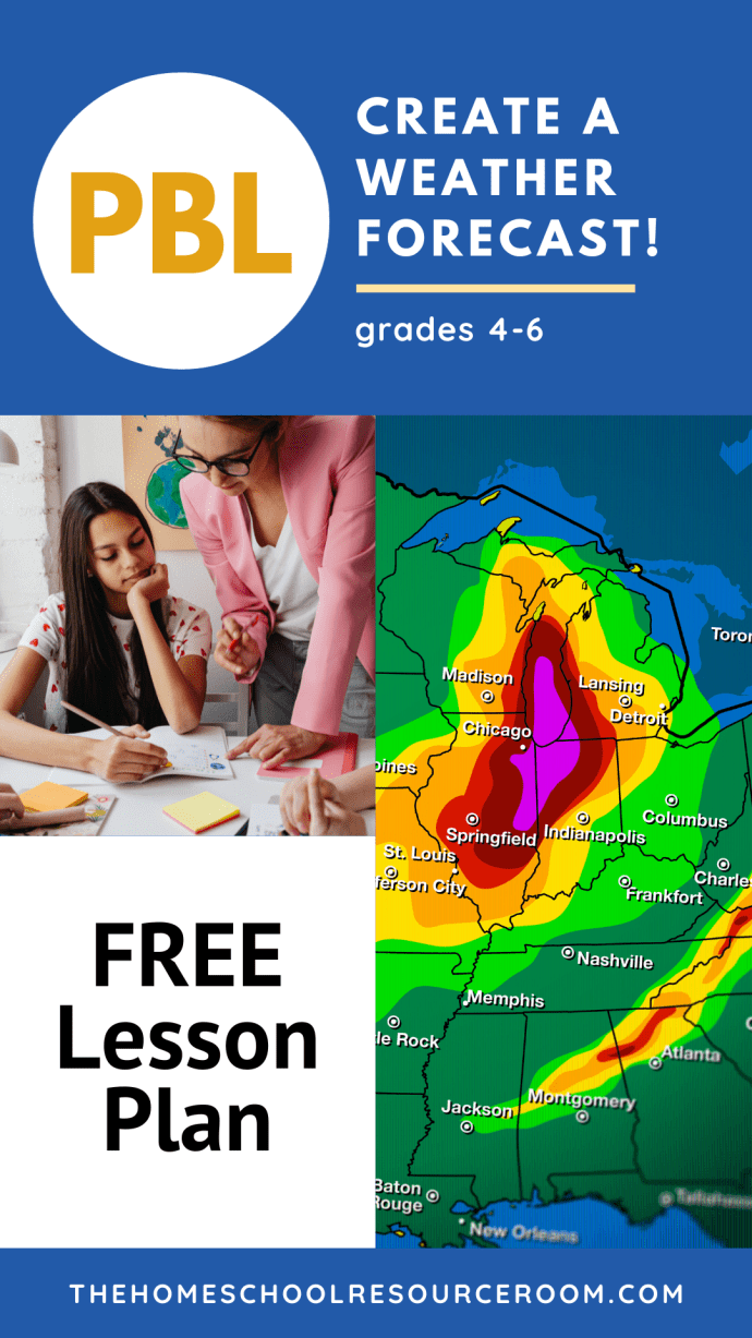 FREE weather forecast lesson plan. A project based learning lesson for grades 4-6.